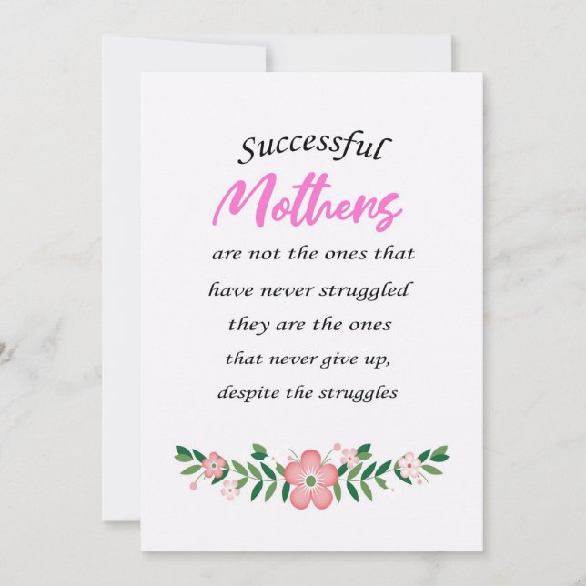 Carte De Remerciements Mother Gift Successful Mothers Are Not The Ones (Devant)