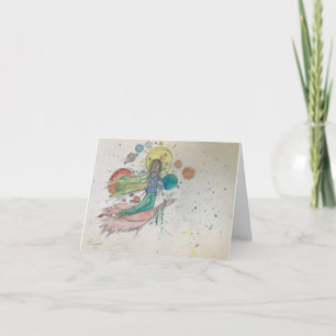 Carte De Remerciements Mother God Riding a Phoenix (Greeting Card)