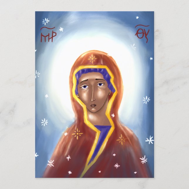 Carte De Remerciements Mother of God Paper Icon Card (Devant)