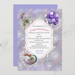 Carte De Remerciements Mother of Pearls giving Birth to a Baby Girl