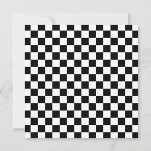 Carte De Remerciements Motif à carreaux noir et blanc 