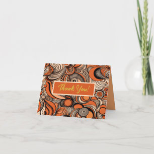 Carte De Remerciements Motif Abstrait moderne Peach Orange