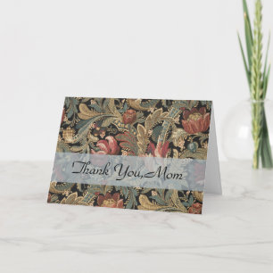 Carte De Remerciements Motif botanique floral botanique vintage sombre et