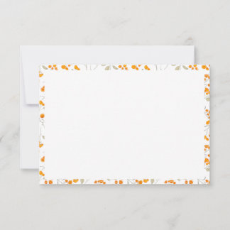 Carte De Remerciements Motif botanique orangé