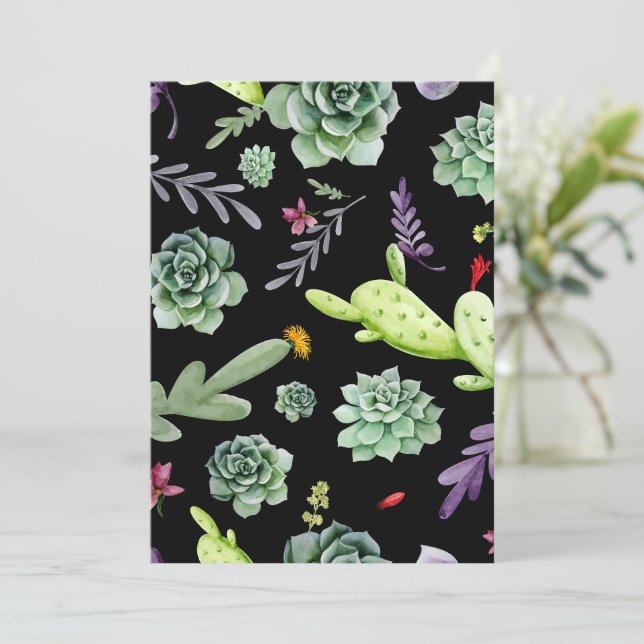 Carte De Remerciements Motif Cactus 2 (Debout devant)