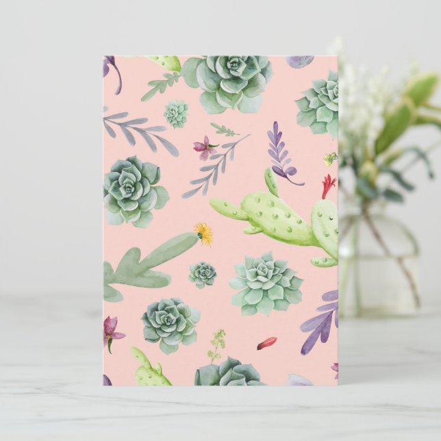 Carte De Remerciements Motif Cactus 8 (Debout devant)