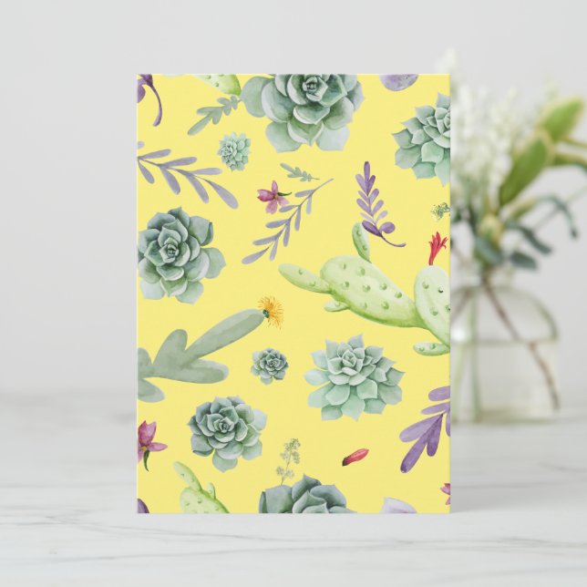 Carte De Remerciements Motif Cactus 9 (Debout devant)