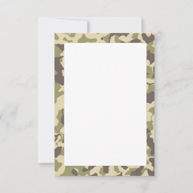 Carte De Remerciements Motif Camo Texture (Devant)