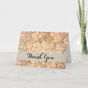 Carte De Remerciements Motif classique Art nouveau de jardin de pivoines
