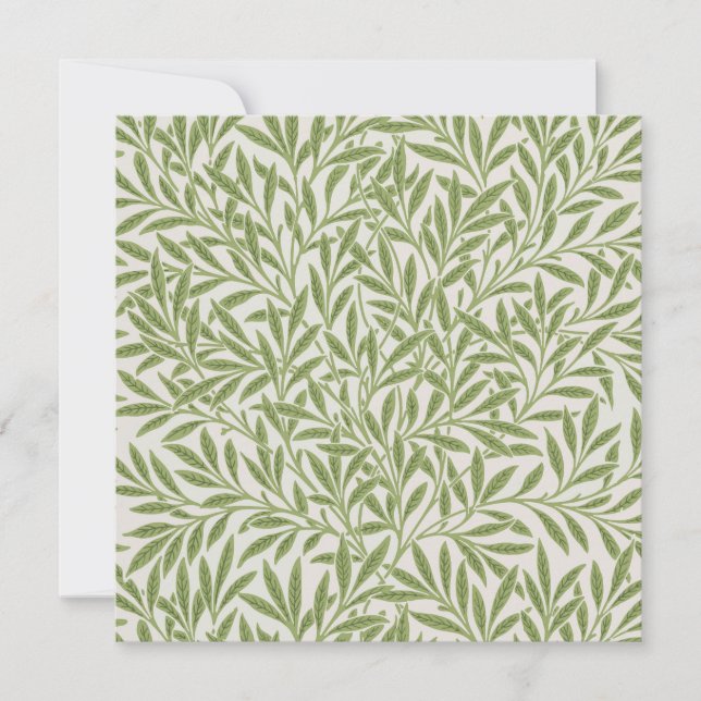 Carte De Remerciements Motif de branches feuillues vertes  (Devant)