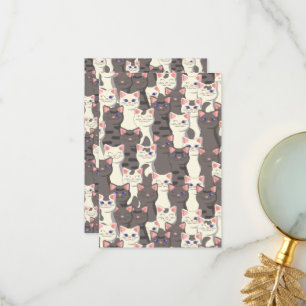 Carte De Remerciements Motif de chats blancs et gris