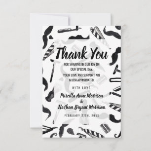 Carte De Remerciements Motif de coiffeur d'aquarelle de rasoir de rasoir