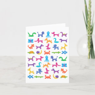 Carte De Remerciements Motif de couleur d'animal en ballon – Enfants et f