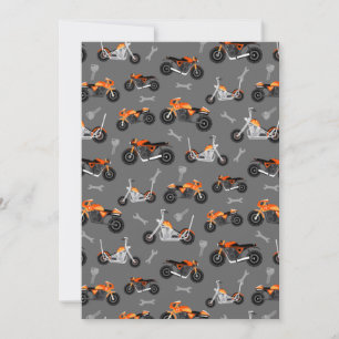Carte De Remerciements Motif de moto Cadeau de motard Outils Gris Orange