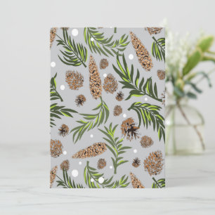 Carte De Remerciements Motif de Noël, Pine Snow 10