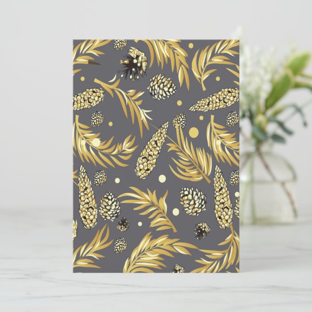 Carte De Remerciements Motif de Noël, Pine Snow 2 (Debout devant)