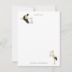 Carte De Remerciements Motif de nouveau-né bébé garçon fille Cigogne