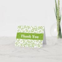 Motif de numéro d'anniversaire 70 ans Vert/Blanc