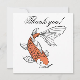 Carte De Remerciements Motif de poisson doré personnalisé élégant