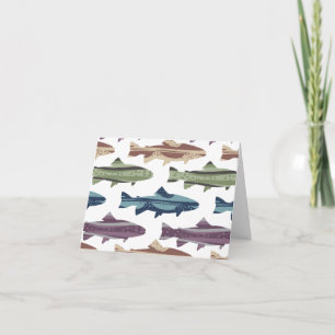 Carte De Remerciements Motif de poissons de truite colorée