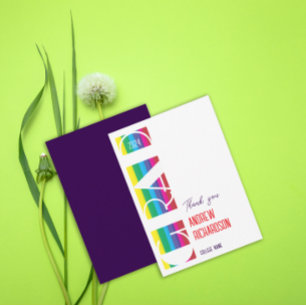 Carte De Remerciements Motif de rayures minimalistes pour la remise des d