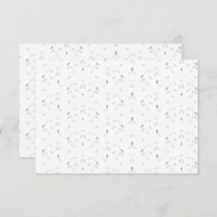 Carte De Remerciements Motif décoratif blanc et gris