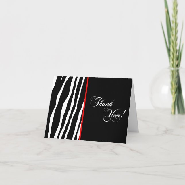 Carte de remerciements Motif d'impression Zebra (Devant)
