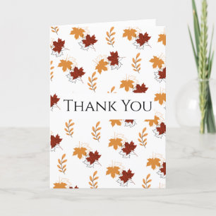 Carte de remerciements Motif Feuille Orange Fallin