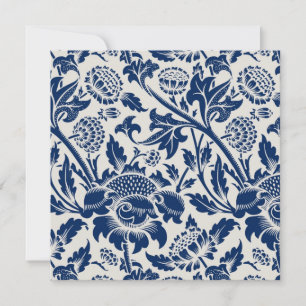 Carte De Remerciements Motif floral bleu complexe sur fond clair
