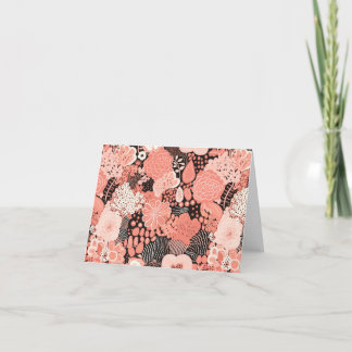 Carte De Remerciements Motif floral de corail moderne