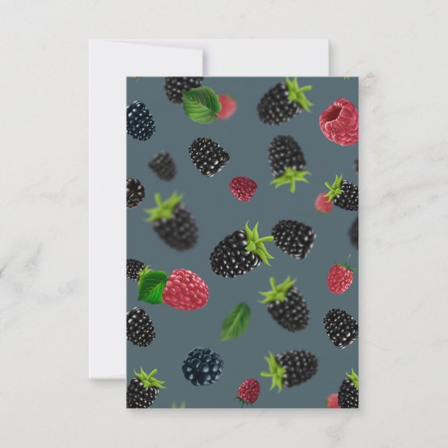 Carte De Remerciements Motif framboise 2 (Devant)