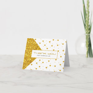Carte De Remerciements Motif Gold Geometry Shapes & Hearts