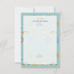 Carte De Remerciements Motif mignon de NYC Turquoise Vert Nom Personnalis