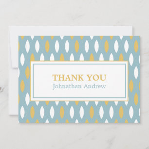 Carte De Remerciements Motif moderne Blue White & Gold Bar Mitzvah
