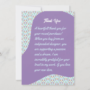 Carte De Remerciements Motif mosaïque zigzag Chevron géométrique sans cou