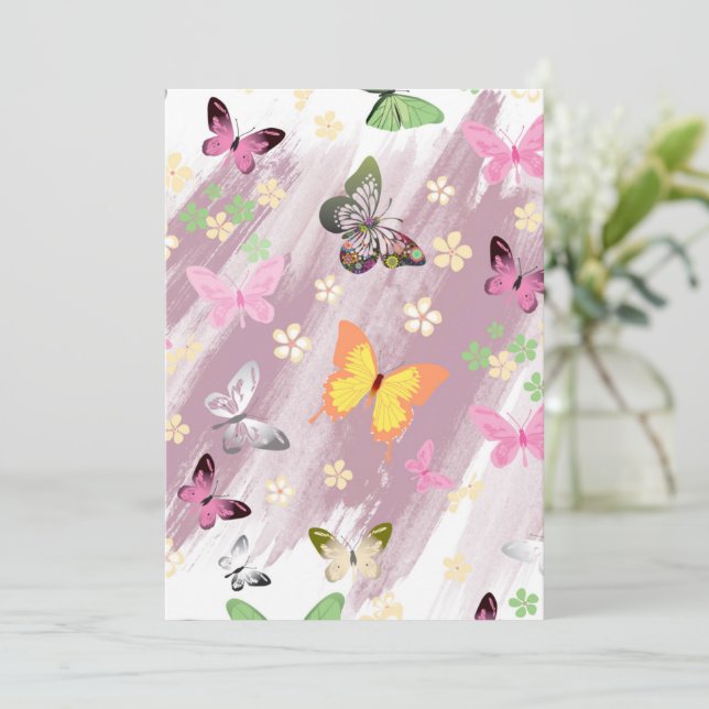 Carte De Remerciements Motif papillon 7 (Debout devant)