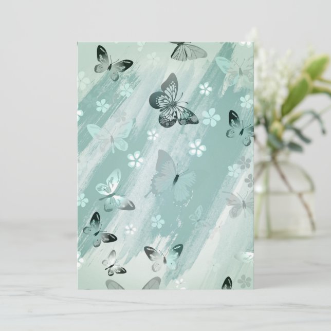 Carte De Remerciements Motif papillon 9 (Debout devant)