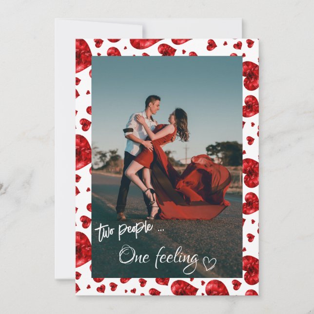 Carte De Remerciements Motif Red Hearts Valentine's Photo Holiday Card (Devant)