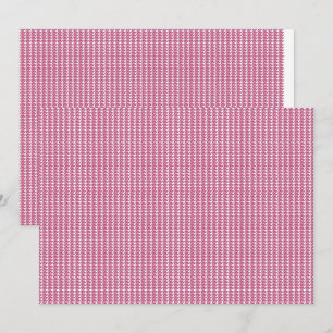 Carte De Remerciements Motif répété de petite lin ondulé rose rougeâtre