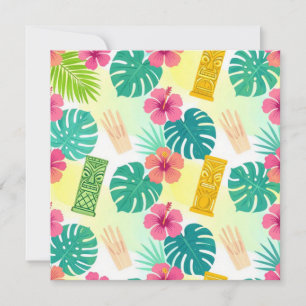 Carte De Remerciements Motif Tiki Hawaïen Tropical pour Mariage Fêtes