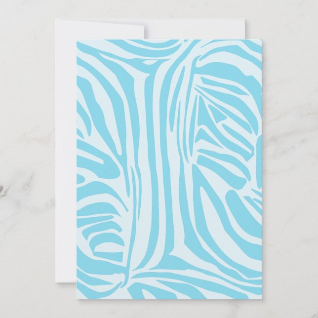 Carte De Remerciements Motif Zèbre Bleu (Devant)