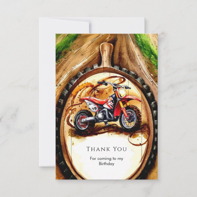 Carte De Remerciements Moto Colorée Magique Anniversaire (Devant)