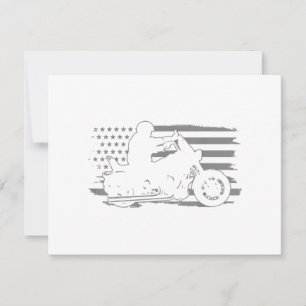 Carte De Remerciements Moto Patriotique Vintage American Flag Biker