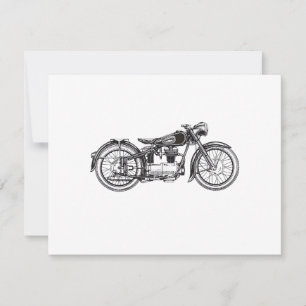 Carte De Remerciements Moto Vintage Rétro _ J'Aime Ma Moto