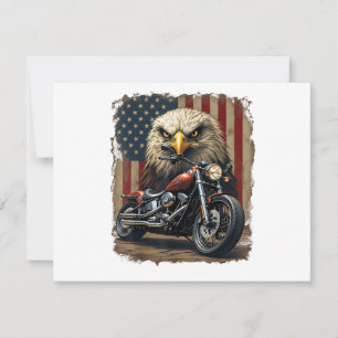 Carte De Remerciements Motocyclette Drapeau USA Rétro Biker Chopper