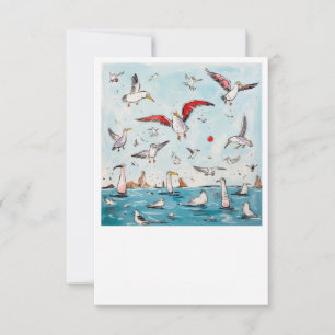 Carte De Remerciements Mouette, oiseau, oiseaux volants