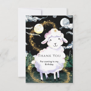 Carte De Remerciements Moutons Enchantés Anniversaire Pastel