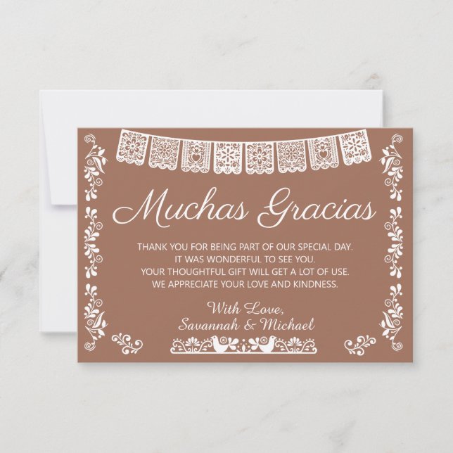 Carte De Remerciements Muchas Gracias Baby Shower Terracotta (Devant)