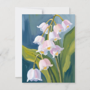 Carte De Remerciements Muguet   Fleur Peinte Aquarelle