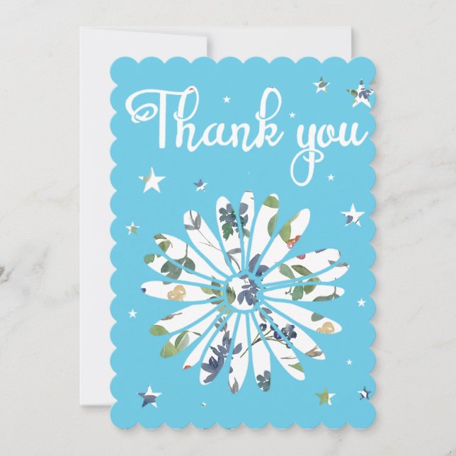 Carte de remerciements multicolore floral (Devant)